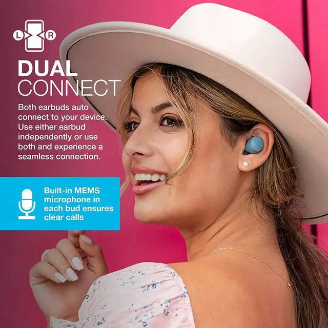 Alt view image 4 of 12 - JLab Go Air Pop True Wireless Bluetooth Earbuds + USB Charging Case, Slate Gray, 32 Hours Playtime, Dual Connect, IPX4 Sweat Resistance, Bluetooth 5.1 Connection, 3 EQ Sound Settings