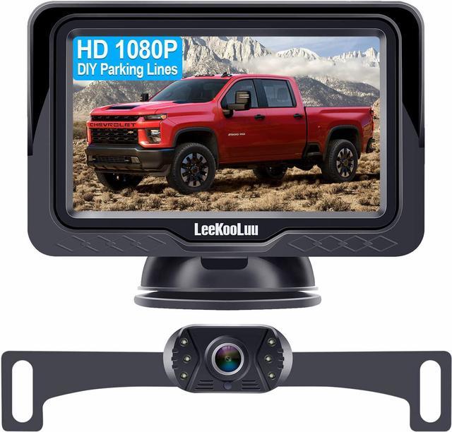 LeeKooLuu Backup Camera Rear View Monitor Kit HD 1080P for Car Truck  Minivan Waterproof Night Vision DIY Grid Lines LK3 - Newegg.com