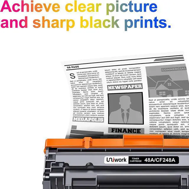 Alt view image 4 of 6 - Uniwork Compatible 48A Toner Cartridge Replacement  48A Toner Cartridge Black CF248A Compatible with Laserjet Pro MFP M15w M29w M28w M30w M31w M16w Printer Toner, 2 Pack