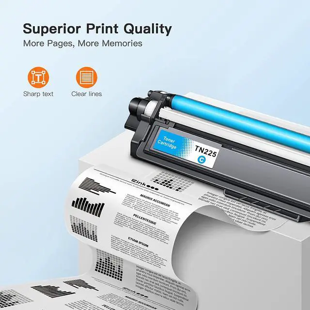 Alt view image 4 of 6 - E-Z Ink (TM TN221 TN225 Compatible Toner Cartridge Replacement for Brother TN-221 TN-225 to Use with MFC-9130CW HL-3170CDW HL-3140CW MFC-9340CDW MFC-9330CDW (2 Black 1 Cyan 1 Magenta 1 Yellow, 5 Pack)