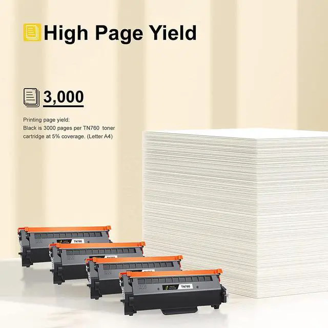 Alt view image 3 of 4 - Ennovor SHEENGO Compatible Toner Cartridge Replacement for Brother TN760 TN-760 TN730 TN-730 High Yield for HL-L2350DW DCP-L2550DW HL-L2395DW Hl-L2390DW HL-L2370DW Printer (4 Black)