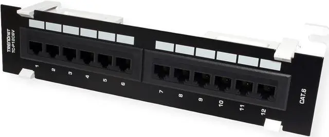 Alt view image 5 of 7 - TRENDnet 12-Port Cat6 Unshielded Patch Panel,TC-P12C6V, Wall Mount,Included 89D Bracket,Vertical or Horizontal Installation, Compatible w/ Cat5e & Cat6 RJ45 Cabling, 110 IDC Type Terminal Blocks Black