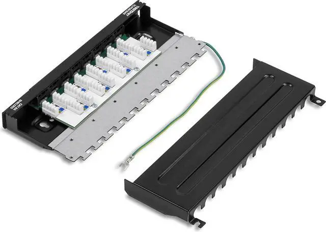 Alt view image 4 of 7 - TRENDnet 8-Port Cat6A Shielded Patch Panel, Wall Mount Ready, 10G Ready, Cat5e,Cat6,Cat6A Compatible, Metal Housing, Color-Coded Labeling for T568A & T568B Wiring, Cable Management, Black, TC-P08C6AS