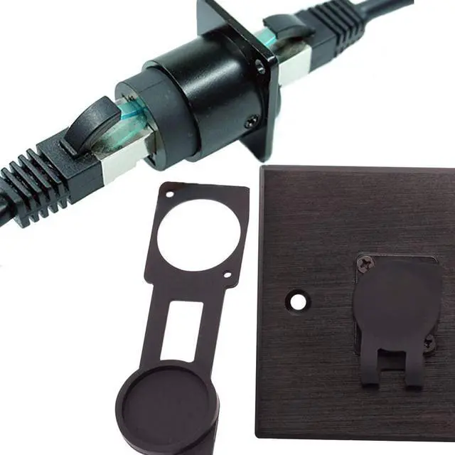 Alt view image 3 of 7 - 10PCS D-Type RJ45 Coupler, Shielded RJ45 Panel Mount Connector, CAT6/CAT5E/CAT5 Female to Female LAN Network Bulkhead Pass Through Socket