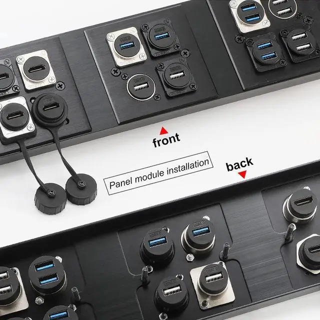 Alt view image 6 of 7 - 10PCS D-Type RJ45 Coupler, Shielded RJ45 Panel Mount Connector, CAT6/CAT5E/CAT5 Female to Female LAN Network Bulkhead Pass Through Socket