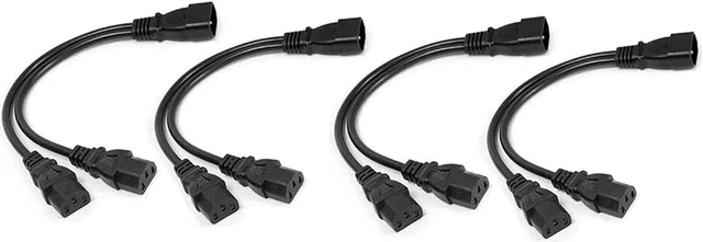 Main image of 4-Pack C14 to 2 x C13 Y Splitter Power Extension Cable for UPS Server