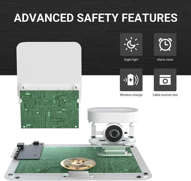 Alt view image 5 of 6 - Wireless Charging Station, 3 in 1 Charging Station, Alarm Clock with Wireless Charger, iPhone 12/13/14/15 Pro/13 Mini/13 Pro Max/12 pro, Samsung, AirPods(QC3.0 Adapter Included)