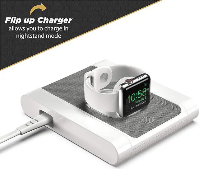 Alt view image 5 of 7 - BLKIT2WT BaseLynx Modular Charging System with a Qi-Certified Wireless Charging Station, Apple Watch Charger, Dual End Cap Charger & Multi Device Charging Station w/ Two Apple Lightning Cables
