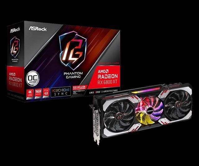 ASROCK AMD Radeon RX 6800 XT Phantom Gaming 16GB OC GPUs / Video