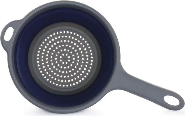 Alt view image 3 of 7 - Oster Bluemarine Collapsible Polypropylene Colander with Handle in Navy
