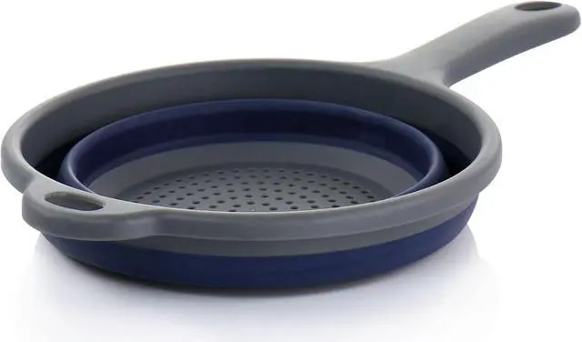 Alt view image 4 of 7 - Oster Bluemarine Collapsible Polypropylene Colander with Handle in Navy