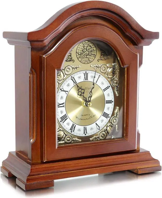 Alt view image 2 of 9 - Clock Collection Redwood Mantel clock with Chime