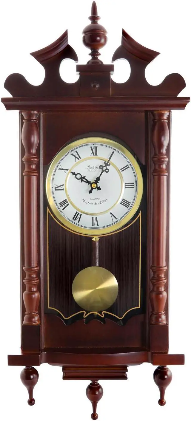 Alt view image 5 of 8 - Bedford Clock Collection Classic Chiming Wall Clock With Roman Numerals