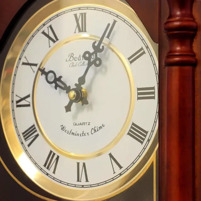 Alt view image 3 of 8 - Bedford Clock Collection Classic Chiming Wall Clock With Roman Numerals