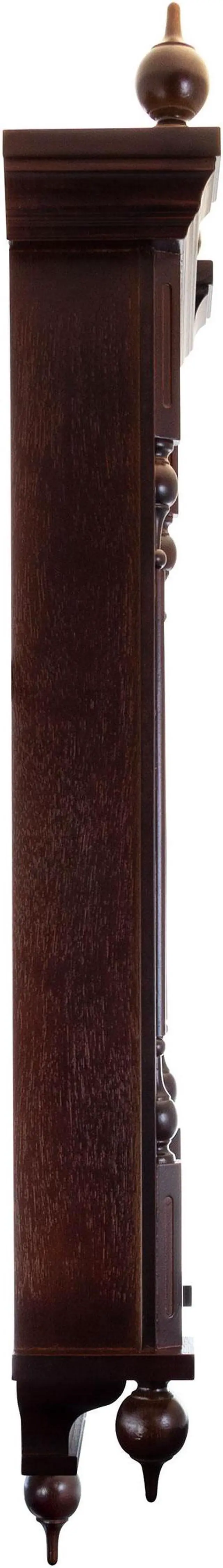 Alt view image 8 of 8 - Bedford Clock Collection 31" Antique Mahogany Cherry Oak Chiming Wall Clock with Roman Numerals