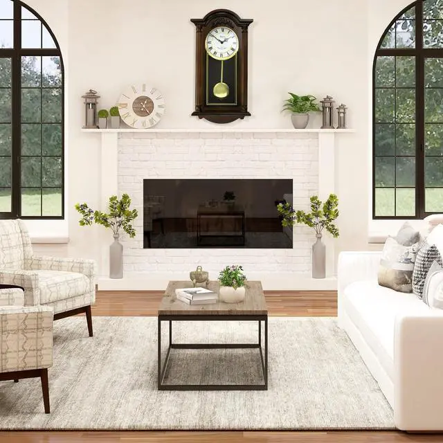 Alt view image 7 of 8 - Bedford Clock Collection Noah 22 Inch Chestnut Wood Chiming Pendulum Wall Clock