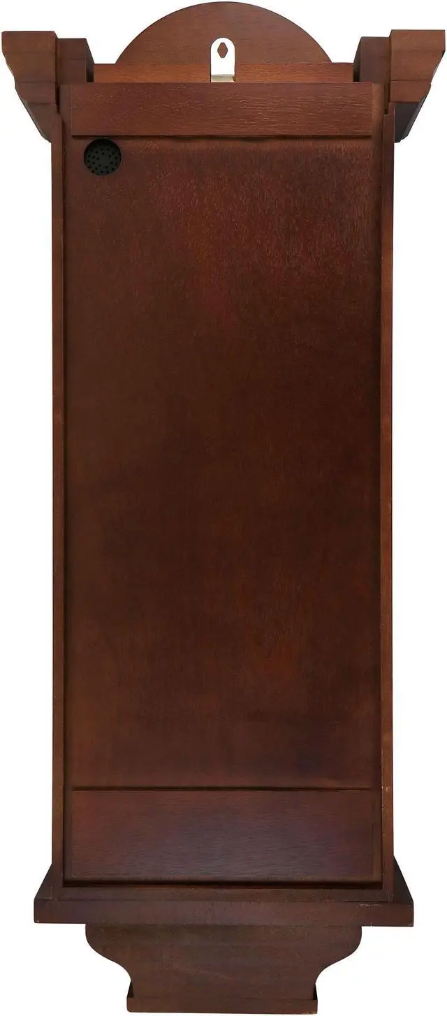 Alt view image 3 of 7 - Bedford Clock Collection Grand 31 Inch Chiming Pendulum Wall Clock in Antique Mahogany Cherry Finish