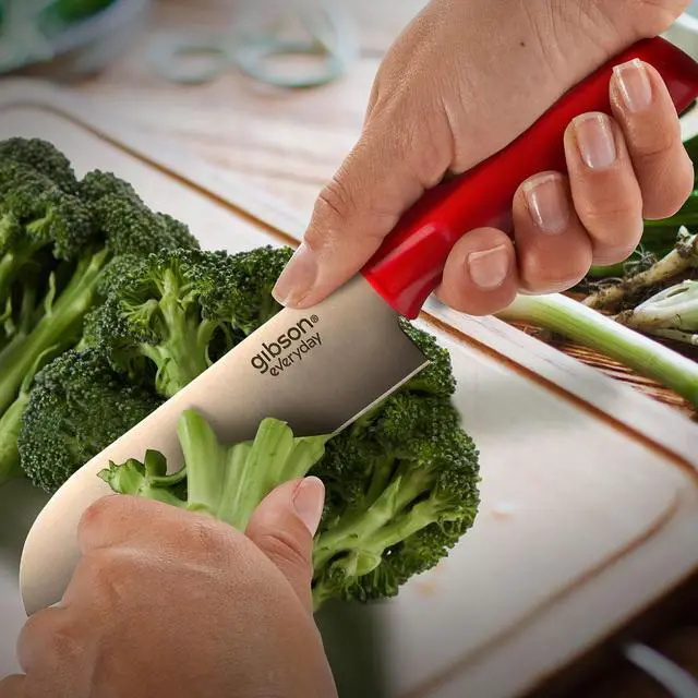 Alt view image 5 of 7 - Gibson Everyday Grantville 4 Piece 6 Inch Santoku Knife with Sheath in Assorted Colors