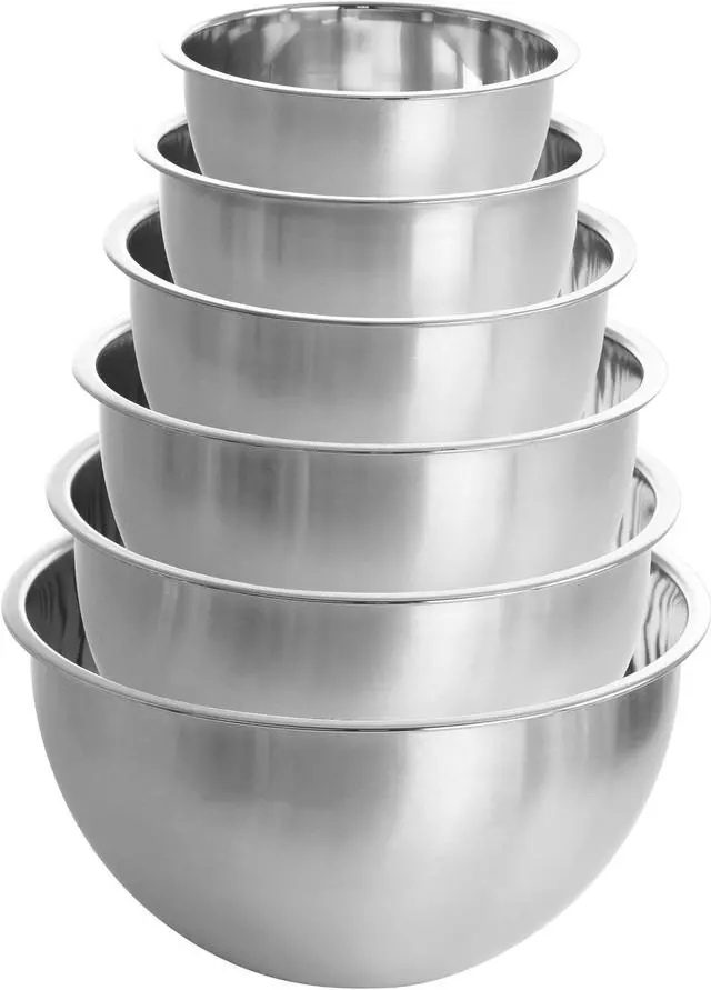 Alt view image 3 of 8 - MegaChef 14 Piece Stainless Steel Measuring Cup and Spoon Set with Mixing Bowls