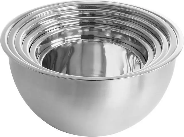 Alt view image 4 of 8 - MegaChef 14 Piece Stainless Steel Measuring Cup and Spoon Set with Mixing Bowls