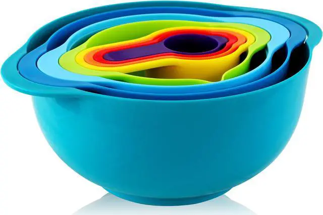 Main image of MegaChef Multipurpose Stackable Mixing Bowl and Measuring Cup Set