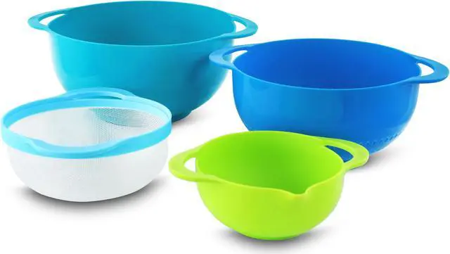 Alt view image 3 of 7 - MegaChef Multipurpose Stackable Mixing Bowl and Measuring Cup Set