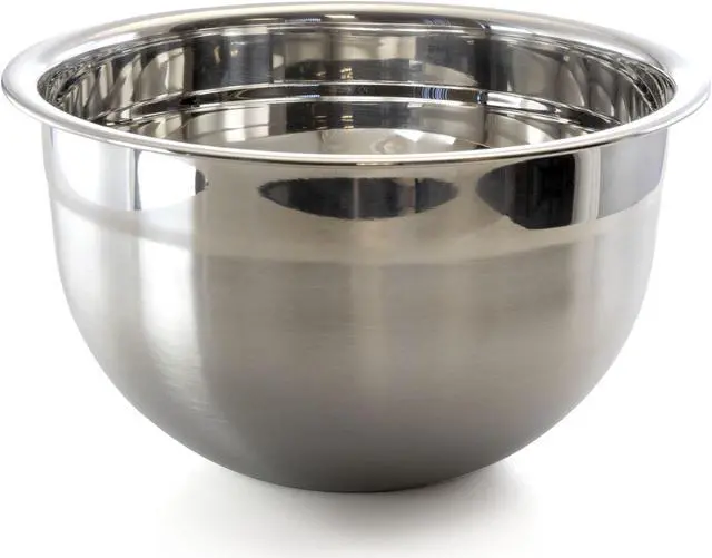 Alt view image 6 of 8 - Megachef Stackable Mixing Bowl Set with Lids, 5 Piece Assorted Size, Silver Chrome