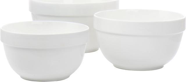 Martha Stewart Everyday 3-Piece Ceramic Mixing Bowl Set ,White