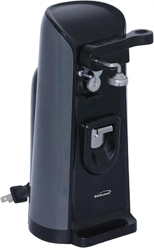 Alt view image 12 of 17 - Brentwood J-30B Tall Electric Can Opener with Knife Sharpener & Bottle Opener, Black