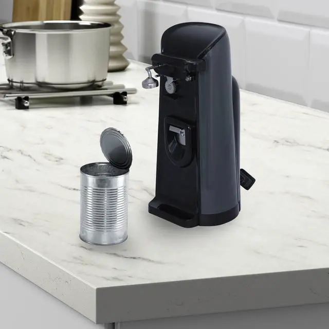 Alt view image 16 of 17 - Brentwood J-30B Tall Electric Can Opener with Knife Sharpener & Bottle Opener, Black