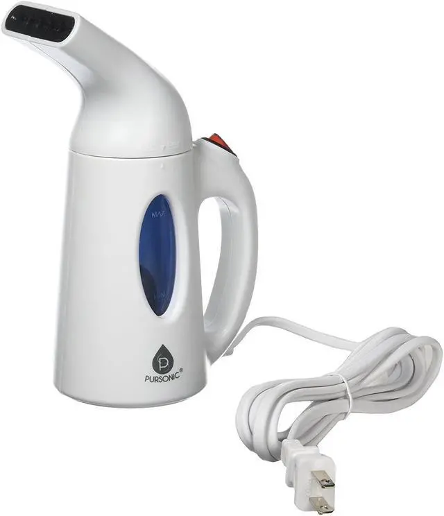 Alt view image 2 of 5 - pursonic cs180 portable 130ml handheld fabric fast heatup powerful garment clothes steamer with high capacity for home and travel, white