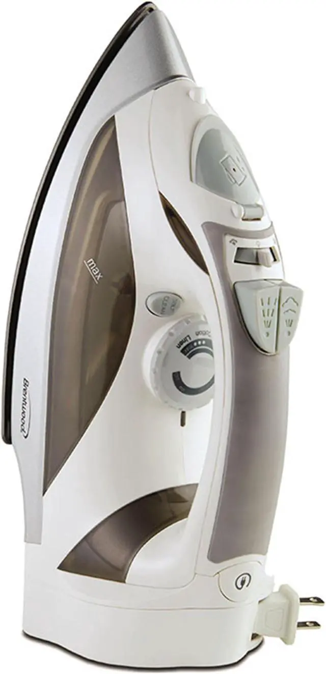 Alt view image 12 of 15 - BRENTWOOD MPI-59W Steam Iron with Retractable Cord, White