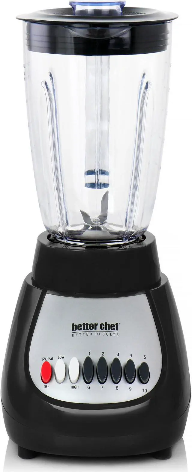 Alt view image 2 of 9 - Better Chef 10 Speed 350 Watt Plastic Jar Blender in Black