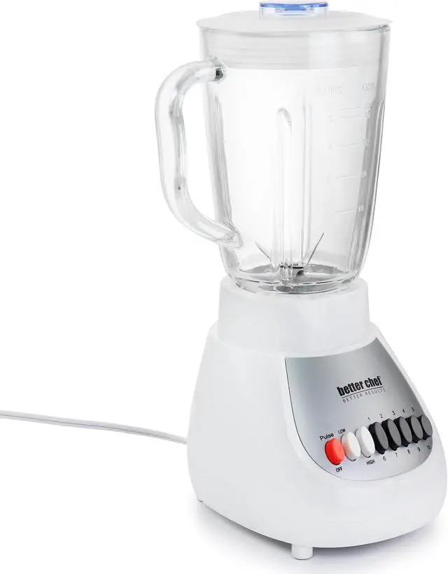 Alt view image 2 of 9 - Better Chef 10-Speed 350 Watt 42 Ounce Glass Jar Blender in White/Silver