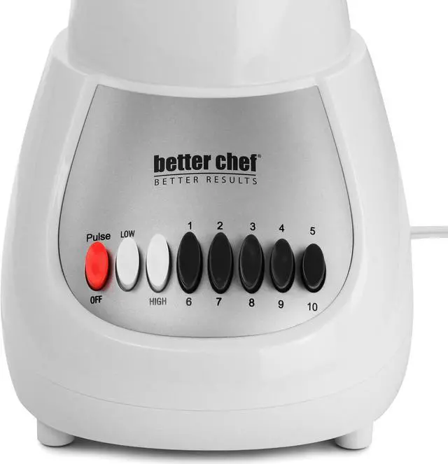 Alt view image 4 of 9 - Better Chef 10-Speed 350 Watt 42 Ounce Glass Jar Blender in White/Silver