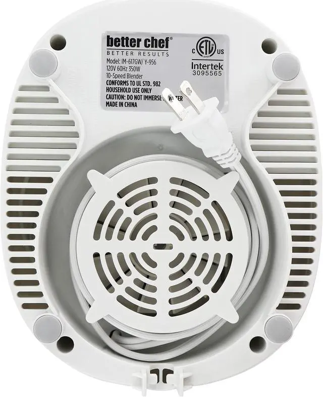 Alt view image 7 of 9 - Better Chef 10-Speed 350 Watt 42 Ounce Glass Jar Blender in White/Silver