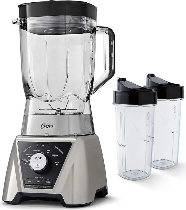 Alt view image 2 of 8 - oster blstts-cb2-000 pro blender with texture select settings, 2 blend-n-go cups and tritan jar, 64 ounces, brushed nickel