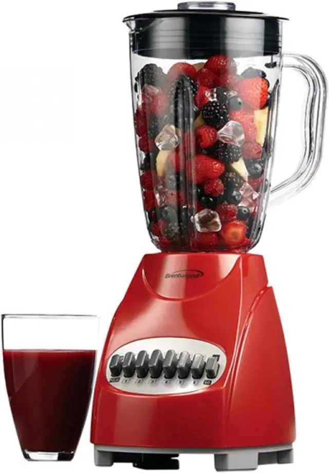 Alt view image 3 of 8 - Brentwood Appliances JB-220R 50-Ounce 12-Speed + Pulse Electric Blender with Plastic Jar (Red)