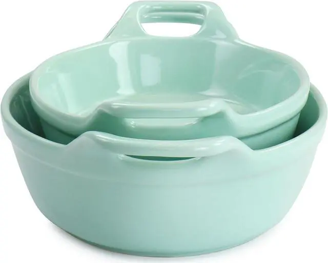 Alt view image 3 of 7 - Martha Stewart Stoneware 2 Piece Oval Baker Set in Mint
