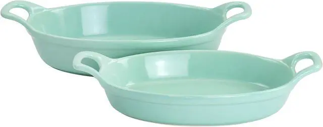 Main image of Martha Stewart Stoneware 2 Piece Oval Baker Set in Mint