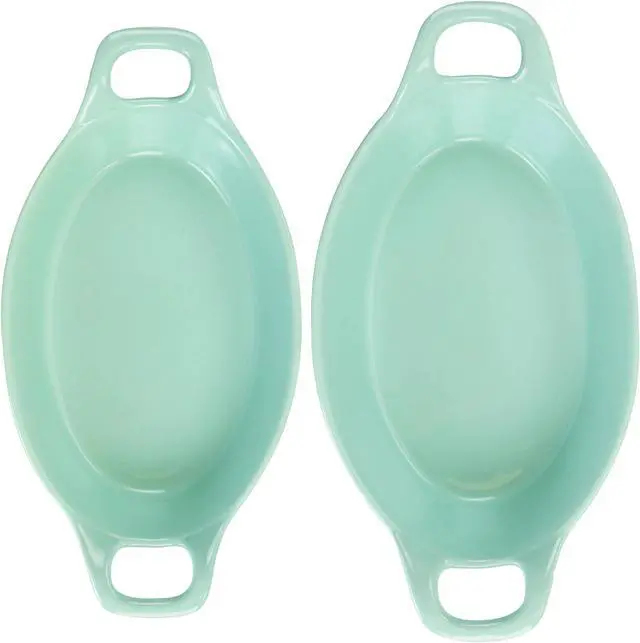 Alt view image 6 of 7 - Martha Stewart Stoneware 2 Piece Oval Baker Set in Mint