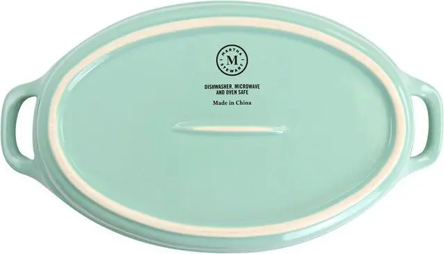 Alt view image 7 of 7 - Martha Stewart Stoneware 2 Piece Oval Baker Set in Mint