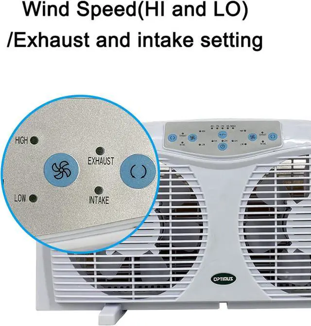 Alt view image 11 of 15 - Optimus F-5286 8 Reversible Twin Window Fan with Thermostat