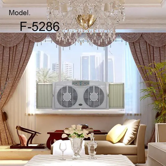 Alt view image 13 of 15 - Optimus F-5286 8 Reversible Twin Window Fan with Thermostat