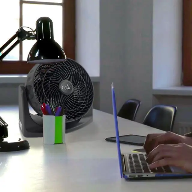 Alt view image 7 of 11 - Vie Air 8" High Velocity Wall Mountable Turbo Desk and Floor Fan