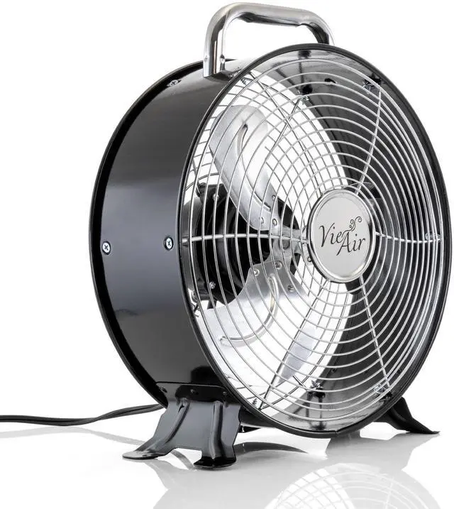 Alt view image 2 of 6 - Vie Air 12" High Velocity Dual Speed Retro Metal Drum Fan