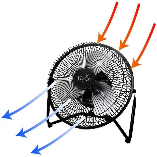 Alt view image 9 of 11 - Vie Air 9" High Velocity Tilting 3 Speed Metal Floor Fan