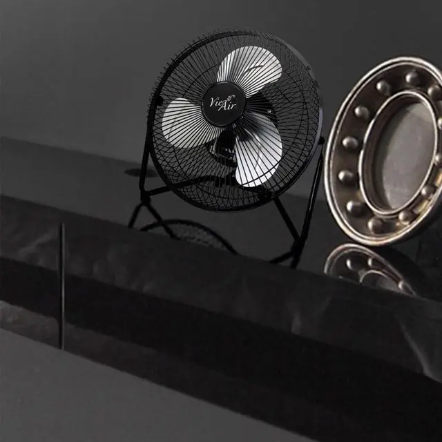 Alt view image 10 of 11 - Vie Air 9" High Velocity Tilting 3 Speed Metal Floor Fan