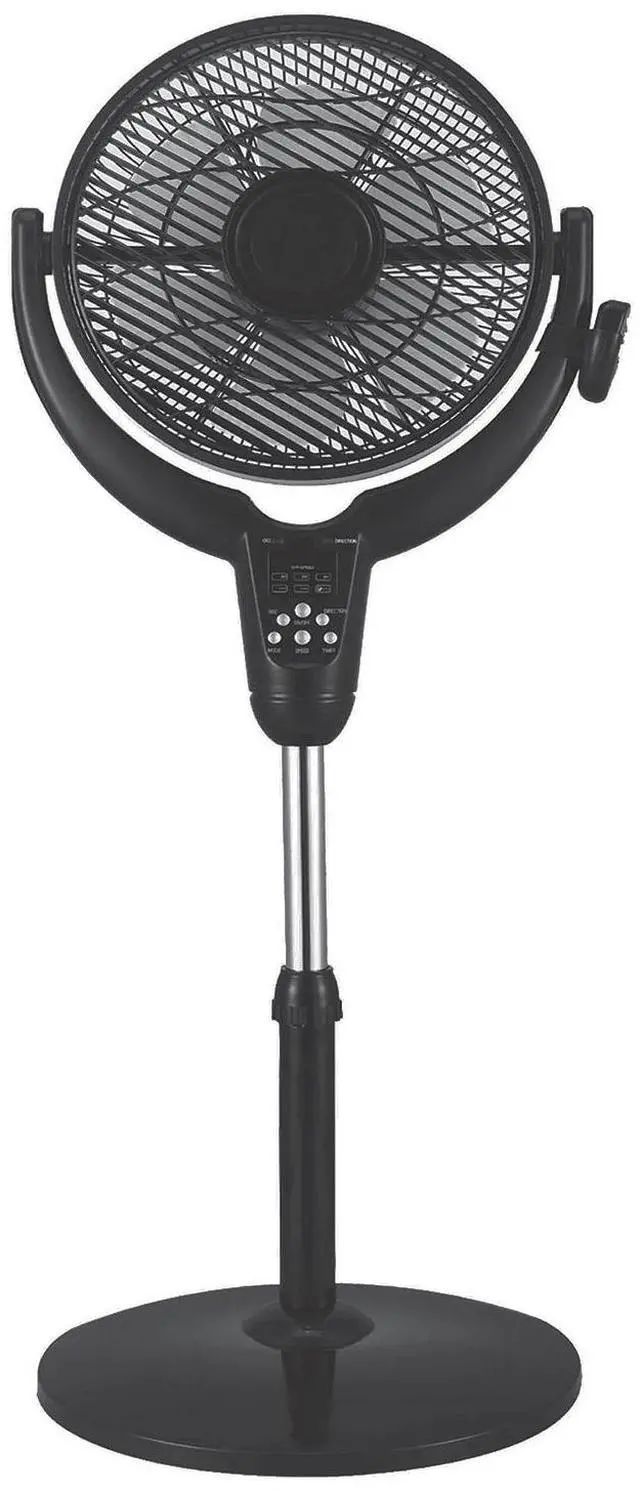 Alt view image 3 of 9 - Optimus F7508 14 Inch Louver Rotating Oscil Pedestal Air Circulator with Remote, LED and Timer