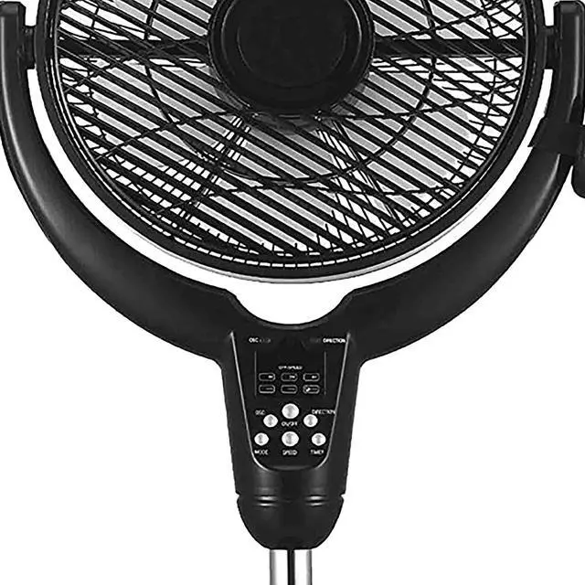 Alt view image 5 of 9 - Optimus F7508 14 Inch Louver Rotating Oscil Pedestal Air Circulator with Remote, LED and Timer